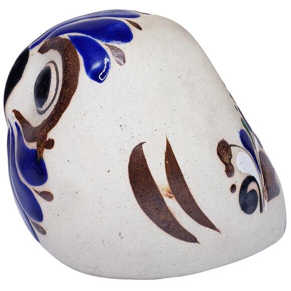 ? Tonala MEXICAN Pottery Folk Art Owl Statue Figurine 5" Tall - Picture 2 of 8